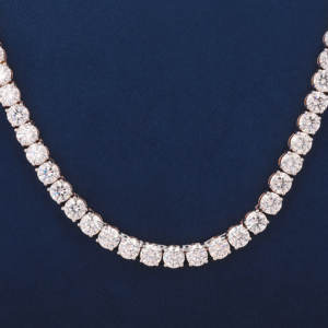 Collar de tenis chapado en oro de 24 pulgadas y 4 mm de plata de ley 925 para mujer, joyería personalizada para boda. - Product Image 4