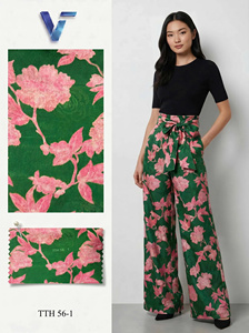 Tissu satiné floral latin 150/160 cm, léger et transparent, 100 % polyester respirant 60 GSM, pour vêtements de mariage femme, modèle 8027 - Product Image 5