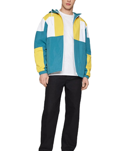 2026 Men Color Block Windbreaker <b>Jacket</b> <b>Lightweight</b> Hooded ZipUp Breathable Outdoor <b>Running</b> <b>Jacket</b> Casual Streetwear Custom Logo - Product Image 2