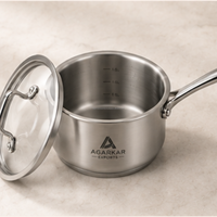Casserole en acier inoxydable de qualité alimentaire, fond épais, récipient de cuisson profond, qualité de fabrication supérieure