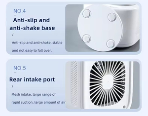 <b>USB</b> <b>Plug</b>-In Rechargeable Ice Mist Air Conditioner Fan Touch Screen Plastic Material 280mL Water Tank 2 Nozzles 8W Air Cooler - Product Image 3