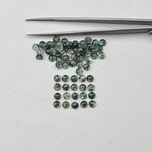 Certificado 5mm Natural verde musgo ágata redonda Flatback cabujones piedras preciosas sueltas para la fabricación de joyas a precio al por mayor - Product Image 3