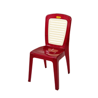 Chaise en plastique moderne, durable, sans BPA, légère, imperméable, empilable, effet pierre/marbre, avec dossier à 9 rayures en relief pour jardin