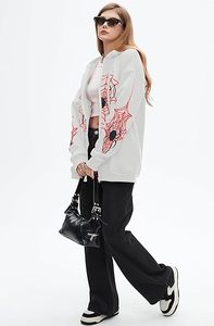Sudadera con Capucha de Invierno con Gráfico de Araña Y2K, Sudadera con Cremallera Frontal y Logo, para Hombre y Mujer, Oversize, Estilo Urbano Vintage - Product Image 2