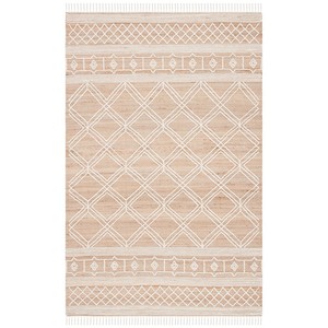 Tapis rectangulaire en jute marron uni, tressé à tissage plat, avec envers antidérapant en jute, moderne, pour salon, géométrique, adapté aux animaux domestiques - Product Image 4