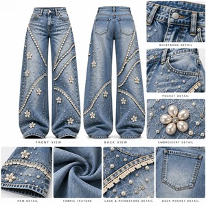Jeans Mom para Mujer al por Mayor, Lavado Vintage, Marca Privada para Marcas de Ropa Casual, Tallas S-XL, Directo de Fábrica - Product Image 5