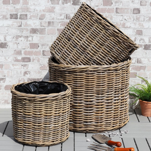 Pots de rangement au sol en jonc de mer naturel, style rétro, fabriqués au Vietnam, avec poignées sculptées et tressées à la main, écologiques et durables pour le jardin - Product Image 4