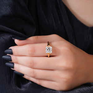 Princess Cut Lab Grown Diamond <b>Solitaire</b> <b>Ring</b> S925 Sterling <b>Silver</b> Yellow Gold Plated Luxury 3.04 Carat EF+ Color VS+ Quality - Product Image 2