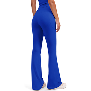 Crossover Flare <b>Leggings</b> Women High Waisted Yoga Pants Plain Front <b>Flared</b> Tights Bootcut Workout Weight Lifting Gym Wear - Product Image 2