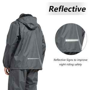 Traje Impermeable Universal para Adultos, Chaqueta Gris con Capucha y Pantalones a Juego para Senderismo y Camping al Aire Libre - Product Image 3