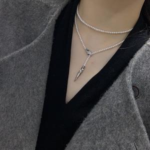 Colliers en perles naturelles vintage tissées, style IG, perles de 3-4 mm et 9-8 mm, excellents colliers en diamants avec de grandes perles sans défaut - Product Image 2