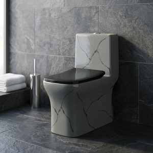 WC monobloc en céramique Vistaar Modern One Piece, à siphon en S, sanitaires pour salle de bain design. - Product Image 3