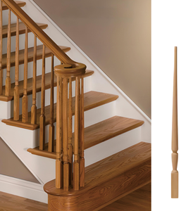 Componentes de Barandilla Contemporánea EFS: Balaustres de Álamo Imprimado Blanco para Escaleras, Componente de Barandilla de Madera Sólida para Decoración del Hogar - Product Image 6