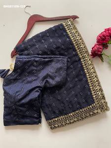 Bollywood Design Heavy Faux Georgette with Embroidery CPallu-Zari Work & Diamond-Mirror Border <b>Saree</b>-<b>Blouse</b> Set Wholesale Supply - Product Image 3