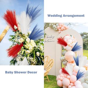 Decoraciones Patrióticas para el 4 de Julio, 30 Piezas de 21.6 Pulgadas, Tallos de Hierba de Pampas Artificiales Rojos, Blancos y Azules, Decoraciones de Mesa para Fiestas - Product Image 3