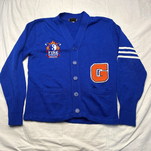 Cárdigan de Punto para Hombre 2025, Talla XS, Azul, Chenilla, Parche con Letras Universitarias, Estilo Varsity / Cárdigan Universitario para Mujer de los 90 - Product Image 3