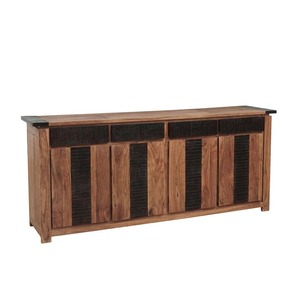 Rustic Solid Wood Eco-Friendly Durable Living Room <b>Cabinet</b> with 4 Drawers 3 Shelves Antique Style <b>Storage</b> Furniture for Home Use - Product Image 1