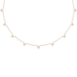Collier avec pendentif en diamant de laboratoire taille cœur 3,30 CTW, clarté VS+, or rose 9K, bijoux de luxe, 16 pouces - Product Image 2