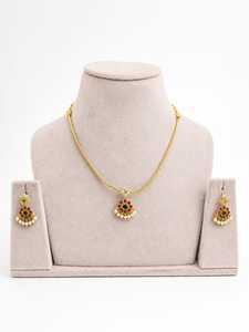 Women's High Quality Latest Classic Brass Zircon <b>Gold</b> Rhodium Plated Pearl Flower Design Choker Necklace Earrings <b>Set</b> Gift - Product Image 1