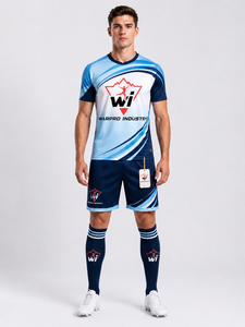 Uniforme de fútbol profesional, ropa deportiva para equipos, conjunto de camiseta y pantalones cortos de fútbol, tela de alto rendimiento con control de humedad - Product Image 1