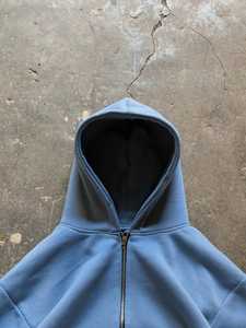 Sweat-shirt à capuche zippé oversize pour homme, couleur unie, en polaire, décontracté, pour l'automne, mélange polyester/coton, anti-boulochage, brodé - Product Image 4