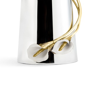 Jarrón de lujo Saleem International 2026 con diseño de granada, color plateado, de metal, con hoja de ginkgo marrón dorado - Product Image 5