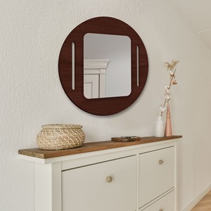 New Design <b>Round</b> wooden wall <b>mirror</b> decorative frame modern wall decor designer <b>mirror</b> living room bedroom customized size color - Product Image 2