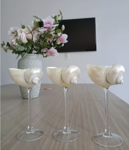 แก้วไวน์เปลือกหอยเวียดนาม งานฝีมือจากเปลือกหอยธรรมชาติ แก้วดื่มสำหรับไวน์ ค็อกเทล ของตกแต่งโต๊ะสไตล์ชายฝั่ง - Product Image 4