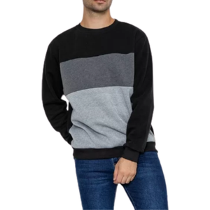 Sudadera de Algodón 100% Personalizada para Hombre, con Paneles Bordados en Negro y Gris en el Pecho, Estilo Casual para Otoño, Venta al Por Mayor OEM - Product Image 3