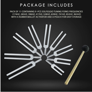 Diapasón de 528 Hz de gran venta con martillo de silicona y paño de limpieza, para afinación de chakras - Product Image 6