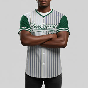 Camiseta de Béisbol Personalizada 2026 con Rayas, Nombre y Número Personalizados, Transpirable, 100% Poliéster, Antibacteriana, Tallas Grandes - Product Image 1