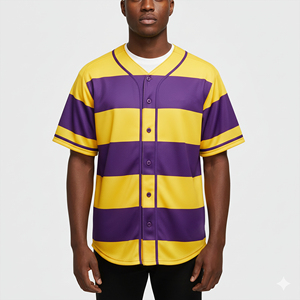 OEM Custom Sublimated Printed Breathable <b>Baseball</b> Jersey Sports Team Uniforms Men's Unique Stripes Design 100% Polyester Short - Product Image 4