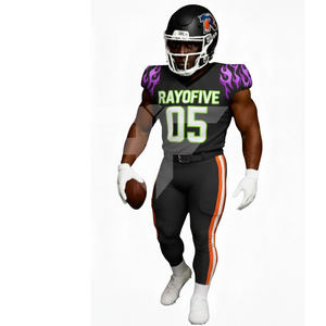 Uniformes de Fútbol Americano Personalizados Bordados de Alta Calidad, Tela de Malla Premium, Unisex, Corte Adulto, Manga Corta, Secado Rápido, 100% - Product Image 2