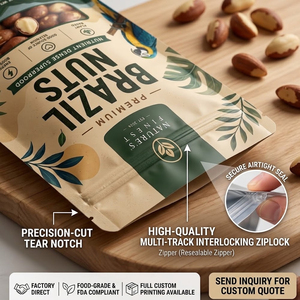 Sachets Doypack personnalisés avec logo pour emballage alimentaire souple, idéaux pour le stockage <span class=keywords><strong>de</strong></span> <span class=keywords><strong>noix</strong></span> <span class=keywords><strong>du</strong></span> <span class=keywords><strong>Brésil</strong></span> et <span class=keywords><strong>de</strong></span> <span class=keywords><strong>noix</strong></span> <span class=keywords><strong>de</strong></span> cajou, sacs d'emballage OEM - Product Image 2