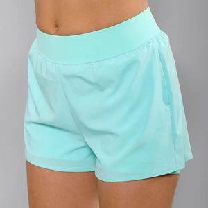 Shorts Deportivos de Tenis para Mujer, Cintura Alta, Elásticos, Transpirables, para Fitness y Running, con Bolsillos, Diseño Liso, Personalizables con Logotipo - Product Image 1
