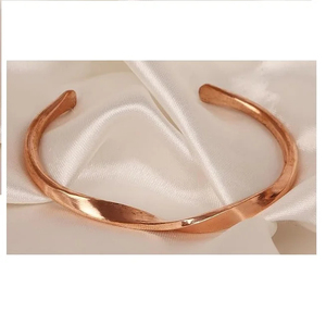 Copper Alloy Cuff Bracelet Adjustable Bangle Hammered Metal Wristband Handmade <b>Jewelry</b> Antique Copper Plated Geometric Unisex - Product Image 3