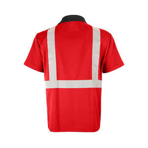 Camiseta polo de trabajo de alta visibilidad, manga corta, de secado rápido, de seguridad, bicolor. - Product Image 5