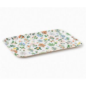 Plateau de service rectangulaire en émail floral - Plats décoratifs en métal pour table basse, mariage, fête et cadeau de décoration intérieure en gros - Product Image 5