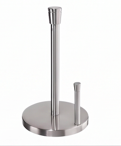 Porte-serviettes en acier inoxydable de haute qualité, finition argentée, avec base ronde, parfait pour une utilisation sur comptoir et dans la salle de bain - Product Image 1