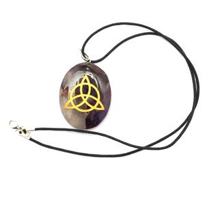Third Eye Sunstone Double Point Focal Pendants with Lather Cord - Product Image 3