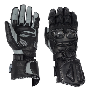 Gants de moto en cuir PU de haute qualité avec logo personnalisé, compatibles écran tactile, doigts entiers, unisexe, fermeture à cordon pour le sport - Product Image 4