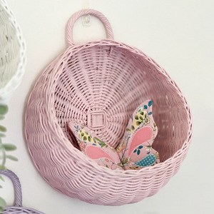 Best quality storage <b>baskets</b> home walls decor rattan hanging wall pocket sustainable <b>wicker</b> <b>basket</b> - Product Image 6