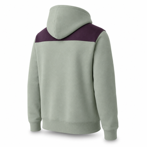 Sweat à capuche épais vert sauge personnalisé pour homme, avec épaulettes plumées, en molleton de coton, style streetwear, avec poche, respirant, hiver, OEM ODM - Product Image 4