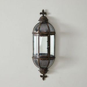 Vintage Sage Green scallop Dome with Glass Door Wall Metal Lantern for Home Decor Wedding and Festive Occasion - Product Image 6