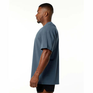 Camiseta de Hombre de Alta Calidad, Cuello Redondo, Hombros Caídos, 100% Algodón, Estampado Personalizado, Estilo Cuadrado, Largo, Ecológica - Product Image 2