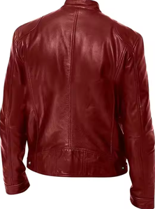 เสื้อแจ็คเก็ตหนังแท้ทำมือสไตล์วินเทจจากปากีสถานสำหรับผู้ชาย ปรับแต่งได้ คอตั้ง แฟชั่นฤดูหนาว - Product Image 2