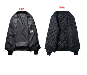 Blouson universitaire homme personnalisé OEM avec logo brodé, col mandarin, en polyester/coton, écologique, respirant et enduit, pour l'hiver - Product Image 2