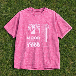 Camiseta Unisex Oversize de Algodón 100% de 300 Gsm con Lavado Ácido Vintage, Estampado DTG Personalizado, Estilo Urbano Pesado para Hombre al por Mayor - Product Image 1
