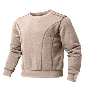 Sweat-shirt unisexe en coton à coupe classique, col rond, couleur unie, tricoté, décontracté, pour l'automne - Product Image 2