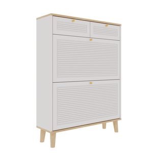 Scarpiera a 2 ante autoportante con 2 cassetti, organizer e porta scarpe stretto per ingresso, design con ante a ribalta - Product Image 5